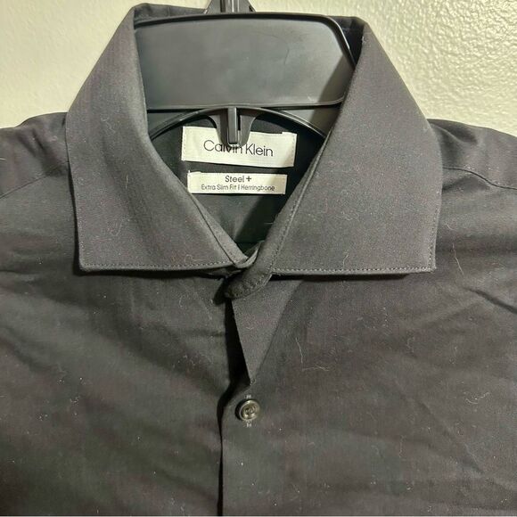 Calvin Klein Classic Black Dress Shirt (1071) - Picture 2 of 3